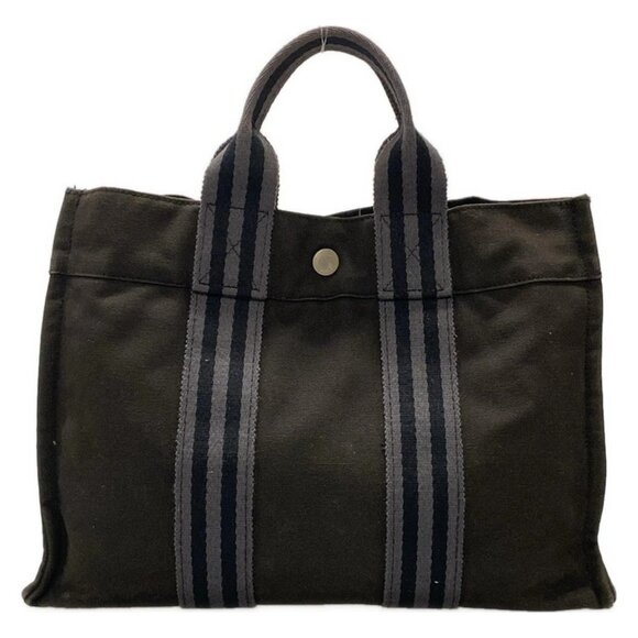 Auth HERMES Fourre Tout Tote PM - Black Canvas Tote Bag - Picture 2 of 11